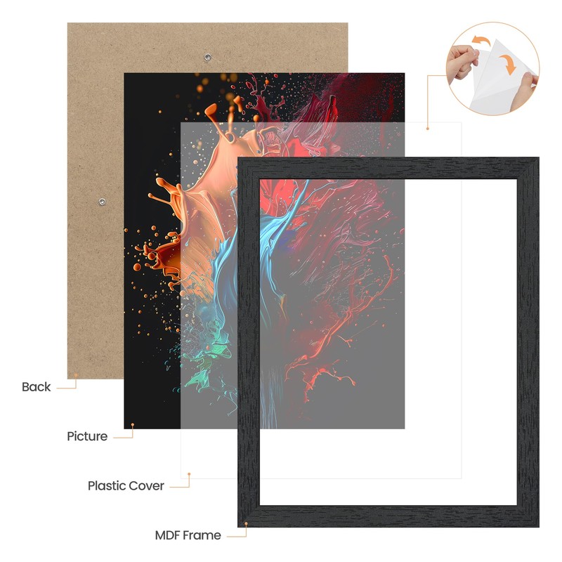 upsimples 8x8 Picture Frames, Wall Gallery Square Frames with Engineered