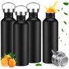 CHENGU 4 Pack Single Wall Stainless Steel Water Bottles Camping