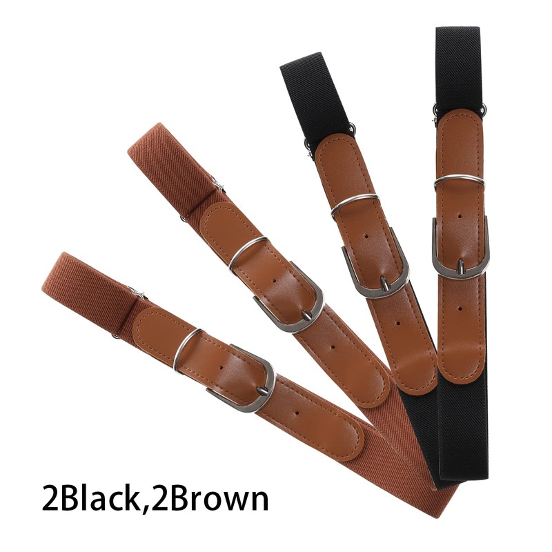 Pack of 4 Boys Girls Elastic Belt - Adjustable Buckle