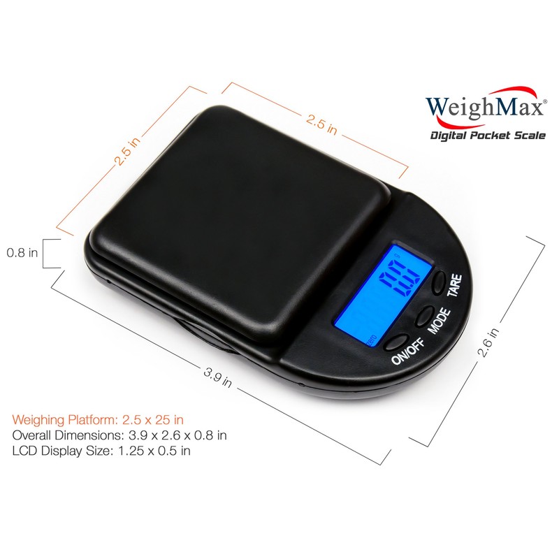 Weighmax Black Digital Coin/Jewelry Pocket Scale 0.1g