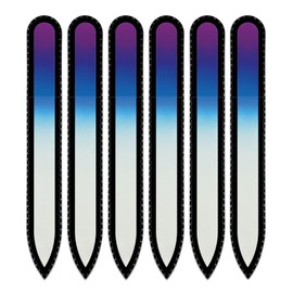 Mont Bleu Coloured Glass Nail File in Black Velvet Bag - Real Tempered Glass - Handmade in the Czech Republic