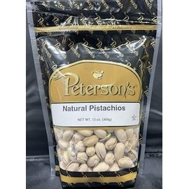 Peterson's Natural Pistachios - 13oz. Dry Roasted and Salted in a resealable package