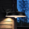 Diyel Solar Barn Light Outdoor, 16 Inch Dome Gooseneck Wall