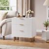 White 3 Drawer Dresser for Bedroom, Fluted Modern Nightstand with