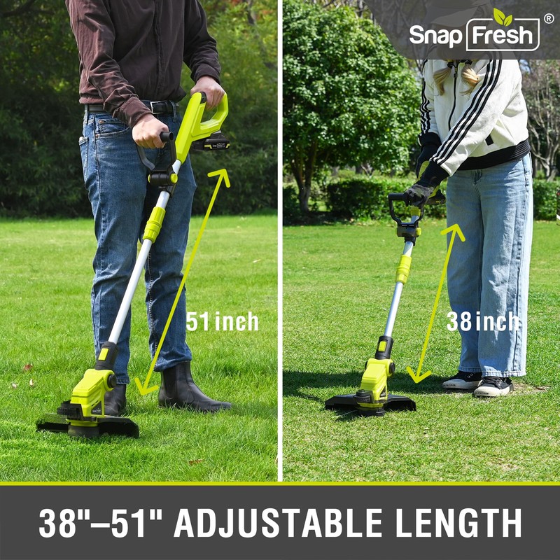 SnapFresh 20V Weed Wacker，2-in-1 Cordless 12" String Trimmer & Lawn