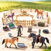 kukifun Horse Stable Playset 40PCS, Farm Barn Toy with Rider
