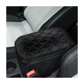 Adunsiaoto Universal Leather Armrest Cushion, Removable Soft Leather Car Armrest Pad, Car Center Console Cover Pad, Car Anti-Slip Armrest Cushion Cars Center Console, For Auto SUV Truck(Black)