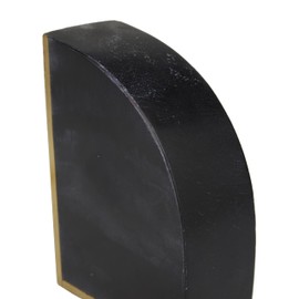 CosmoLiving by Cosmopolitan Marble Geometric Bookends with Gold Inlay, Set of 2 4"W, 6"H, Black