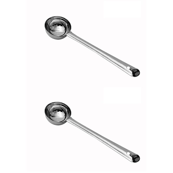 Garden Of Arts Stainless Steel Deep Ladle | Soup/Milk Ladle/Karchi | Cooking and Serving Spoon for Kitchen (Pack of 2, Deep Ladle)
