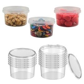 15 x Food Storage Containers with Lid 240 ml Small Freezer Containers Round Diameter 9.5 cm Delicatessen Cups