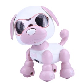 Robot Dog Pet Toy Smart Kids Interactive Walking Sound Puppy LED Record Educational Gift (Pink)