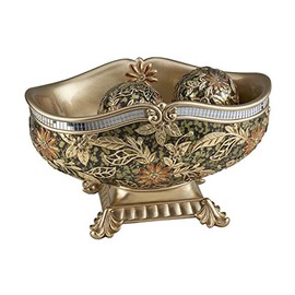OK Lighting OK-4238-B1 8" H Chrysanthemum Decorative Bowl with Spheres Decor Bowl