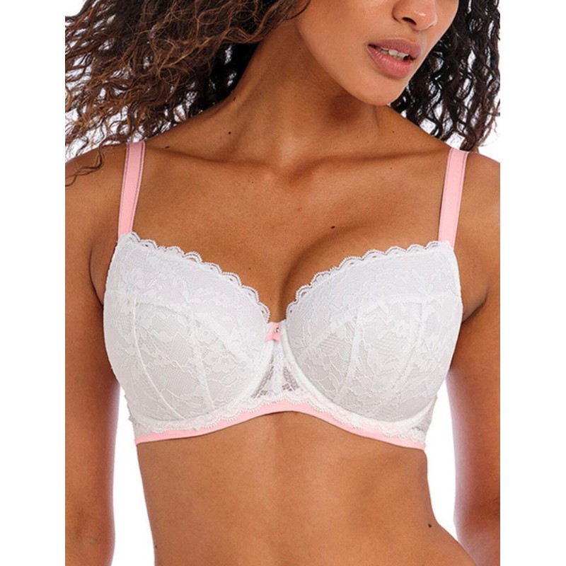 Freya Women's Offbeat Underwire Padded Half Cup, White, 30E