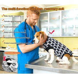 Dog Surgery Recovery Suit, Recovery Suit for Dogs Male Female Spay & Neuter, Anti-Licking Surgical Onesie for Dogs After Surgery Wear, Dog Cone Alternative (Shaped Black, M)