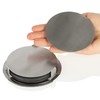 com-four® 7 Piece Coasters Set with Holder - Stainless Steel
