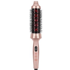 Prizm - Cepillo térmico infrarrojo para un aspecto soplado, herramienta de peinado térmico iónico redondo de 1.5 pulgadas que hace que el cabello sea más suave y se vuelva natural, 4 temperaturas