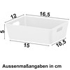 6 x Organiser Boxes, 5 cm High, White, 16.5 x