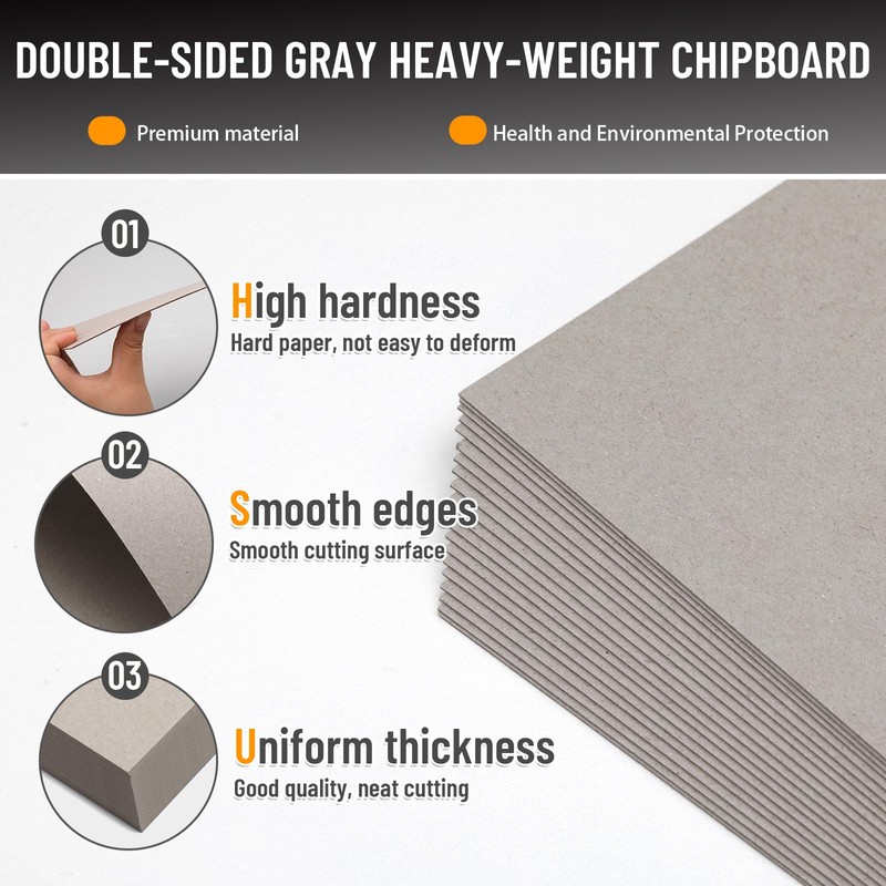 JNENERY 10 Chipboard Sheets 8.5 x 11", 22pt Book Board