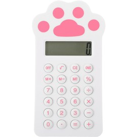 EXCEART Cartoon Calculator Cartoon Cat Paw Print Digital Calculator with LCD Display Portable Small Pocket Calculator