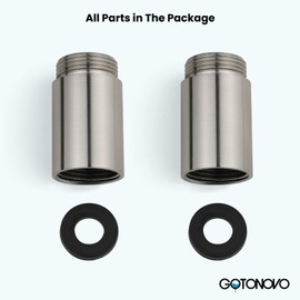 gotonovo 2 Inch Wall Mount Extension Tube for Shower Fixture Spout Tub Spout Extender One Pair Brushed Nickel