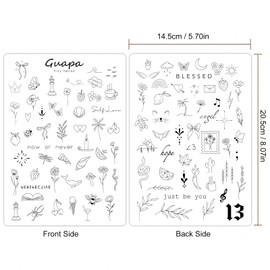 Guapa Fine Line Practice Skin – 3 Sheets Pre-Printed Silicone Pads with Whimsical Nature & Lifestyle Designs – for Apprentices, Beginners & Artists (White-3PCS)
