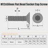 M12 Screws,M12x50mm Flat Head Socket Cap Screws, M12-1.75x50mm Countersunk Head