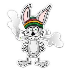 Stoner Rabbit Funny - 12" Vinyl Sticker Waterproof Decal