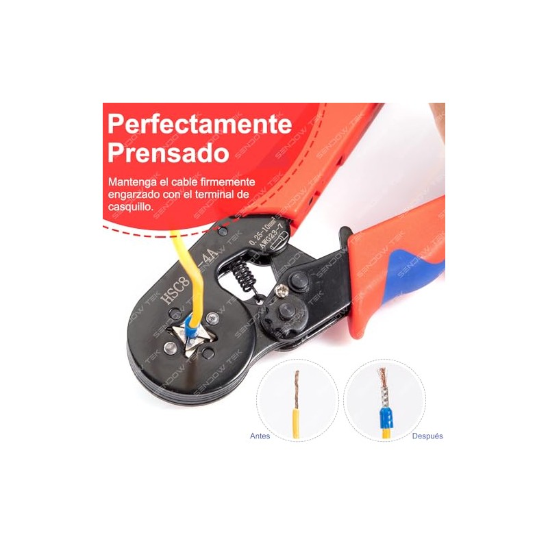 Sendowtek Kit de Terminales para Cable, Alicates Alambre Engarzado, 1200pcs