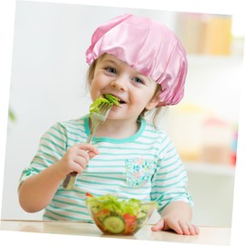 Baluue Double Layer Satin Dome Cap Adjustable Elastic Shower Hat for Boy Girl Soft Comfortable Bathing Cap for Hair Protection and Warmth