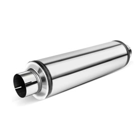 4" Inlet Diesel Exhaust Muffler,4 Inch Inlet/Outlet Resonator Muffler Straight Through Stainless Steel 30" Whole Length,Welded On Exhaust Tip