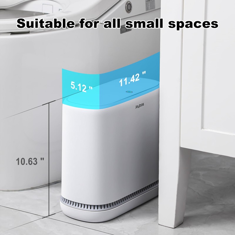 JOYBOS Bathroom Trash Cans,Adsorption Garbage Can with Press Type Lid,10L