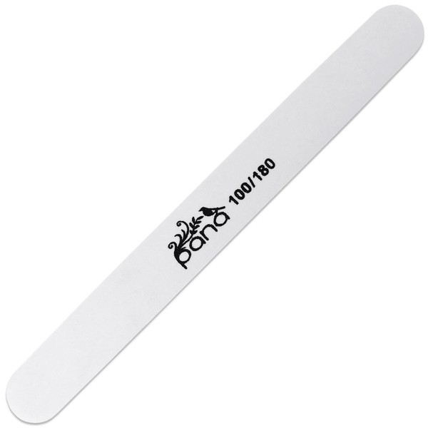 Pana (Grit: 100 x 180, Pack of 10 Pieces) USA Professional White Round Emery Board Nail Files