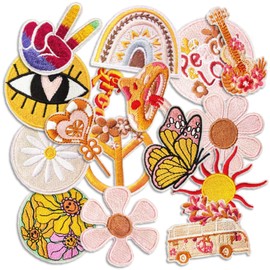 Kawaii Cartoon Iron On Patches, Cute Decor Patches for Backpacks, Embroidery Applique Aesthetic Stuff for Clothing, Jackets, Jeans, Hats (Cute8 16 Pcs)