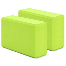 G5 HT SPORT Yoga Bricks [Single or Pair] High Density Yoga Blocks and Support, Non-Slip, Hypoallergenic | 22.5 x 15 cm, 7 cm Thickness (Pair of Tiles (Lime Green)