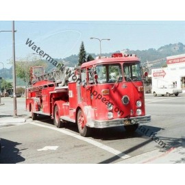 Crown Firecoach Tiller Ladder Fire Truck Photograph Print 8.5x11"