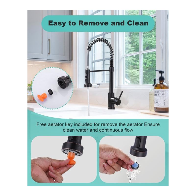 Pull Down Faucet Head Replacement: 3-Function Faucet Sprayer Head with