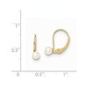 14K Yellow Gold 4-5Mm White Round Freshwater Cultured Pearl Leverback