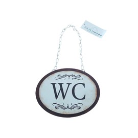 1 x Toilet Door Sign Vintage Nostalgia Toilet Guest Toilet Sign 17.5 cm for Women and Men Multi-Coloured