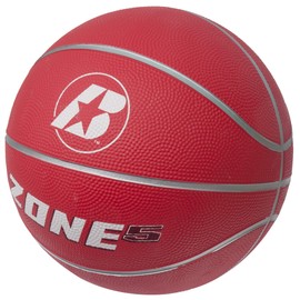 Baden Junior Zone Rubber Basketball, Indoor and Outdoor Ball, Red, Size 5