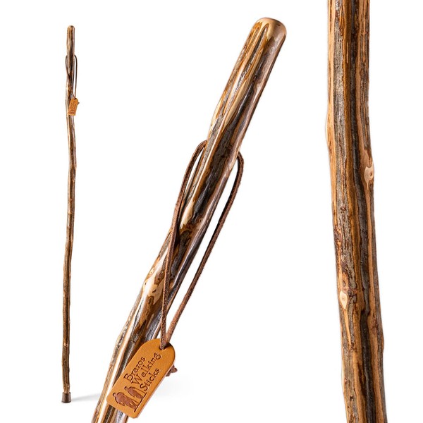 Brazos Brazos Rustic Wood Walking Stick, Ironwood, Traditional Style Handle,