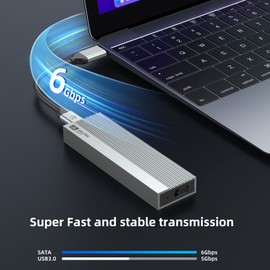 M.2 Enclosure Enclosure SSD Enclosure USB 3.1 Gen 2(6Gbps) Type C to NGFF B&M Key External Solid State Drive Enclosure, Support UASP Trim for SSDs Size 2280/2260/2242/2230