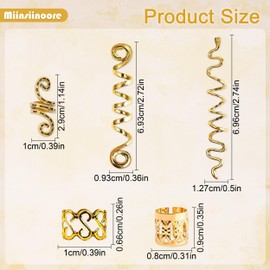 30 Pieces Dreadlock Hair Accessories, Gold Silver Spiral Metal Hair Beads Hair Jewelry, Spiral Coil Braids Hair Jewel Decorations Dreadlock Accessories for Women Hairstyle Decoration