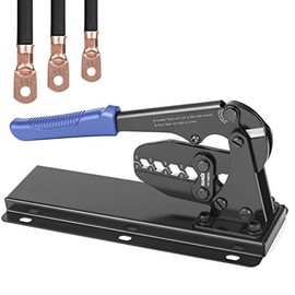 IWISS Cable Lug Crimper Bench Mount Type for Battery Cable Lugs and Copper Wire Lug AWG 1/0, 2/0, 3/0, 4/0