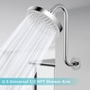 Nuodan Shower Head Extension Arm with Flange, S Shaped High