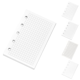 LINAXYZ M5 Size 5-Hole Mini Binder with 10 Refills for Traffic Card Seal Storage, PVC, Transparent, Mini Size (Notepad / Grid)