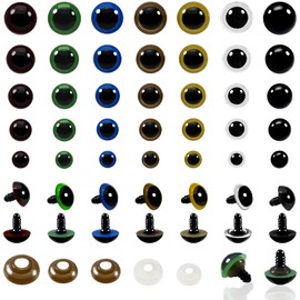 TOAOB 140pcs Safety Eyes for Crochet Assorted Colors Craft Doll Eyes 10mm to 18mm Plastic Crafts Safety Eyes Set with Washers for Stuffed Animals Amigurumis Crochet Bears Dolls Making