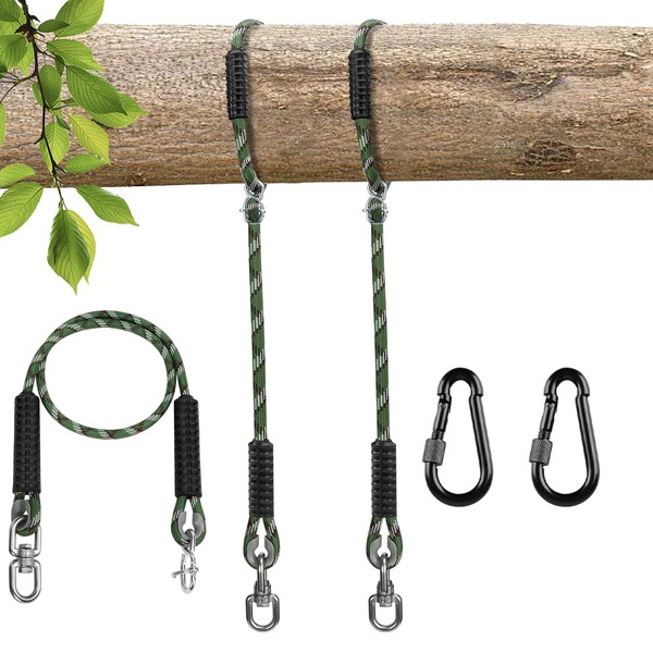 Dakzhou 2-Pack 7.25ft(87") Heavy Duty Tree Swing Ropes Hammock,Tree Swings