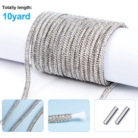 10 Yard Rhinestone Glitter Rope with 30 Pieces Metal Shoelace Tips Bullet Shoelaces Crystal Shoelaces Ends Aglets Tips Replacement Bling Bling Drawstring Cords Replacement Shiny Round Shoe Laces