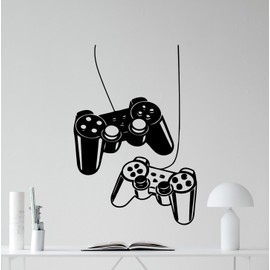 Controllers Wall Decal Gaming Vinyl Sticker Joystick Gamepads Decal Video Game Wall Art Design Teen Room Gaming Room Wall Decor Kids Room Housewares Bedroom Decor Removable Wall Mural 68xxx