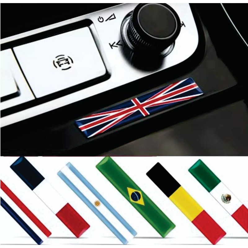 DIGIART INTERNATIONAL DANISH DENMARK FLAG 3D EPOXY CAR EMBLEM SET